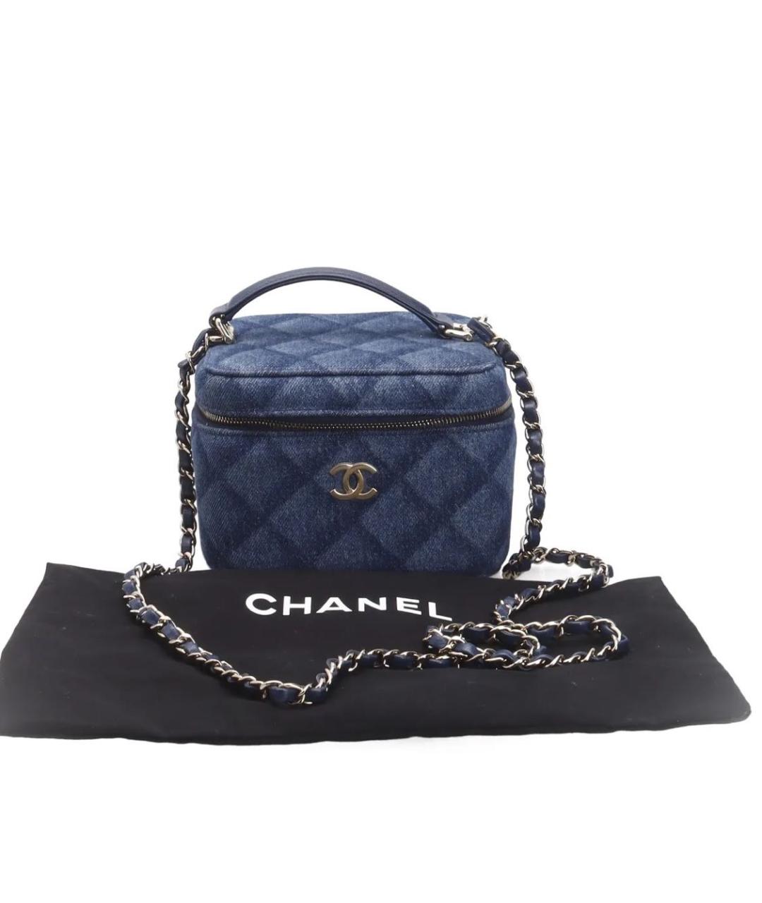 CHANEL Темно-синяя деним сумка через плечо, фото 5