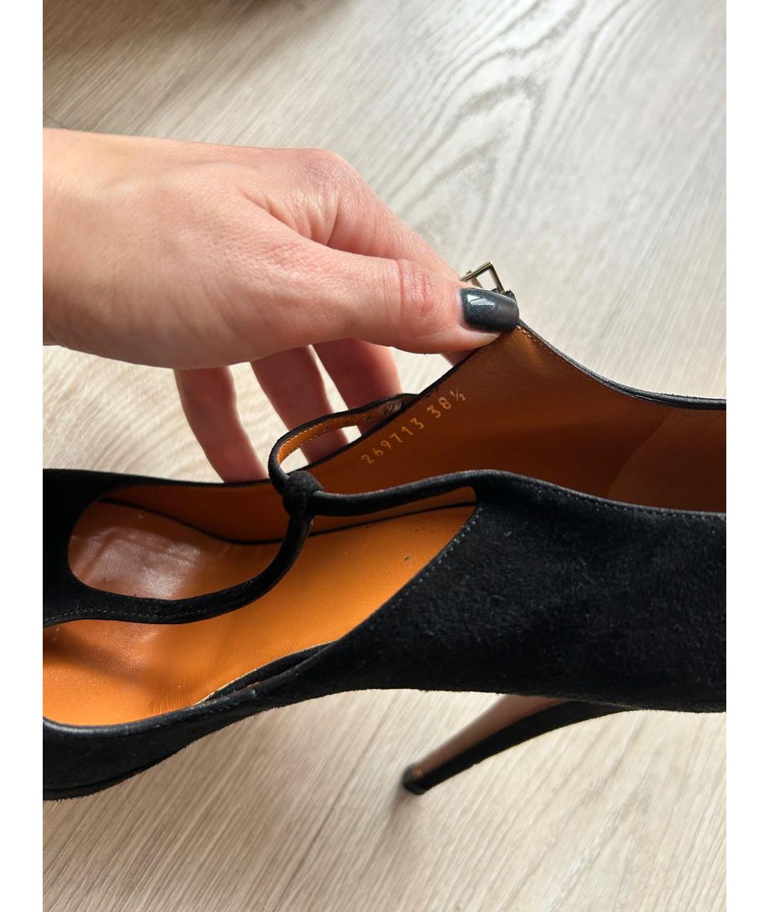 GUCCI Черные замшевые туфли, фото 5