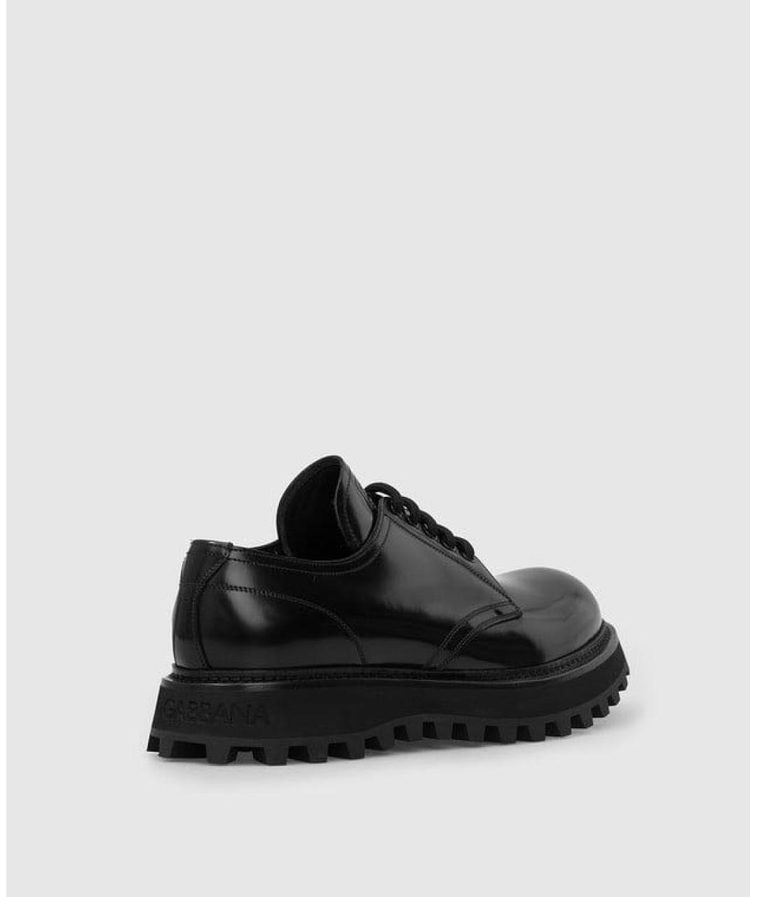 DOLCE&GABBANA Черные кожаные туфли, фото 2