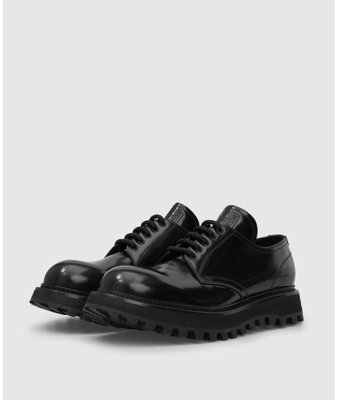 DOLCE&GABBANA Черные кожаные туфли, фото 3