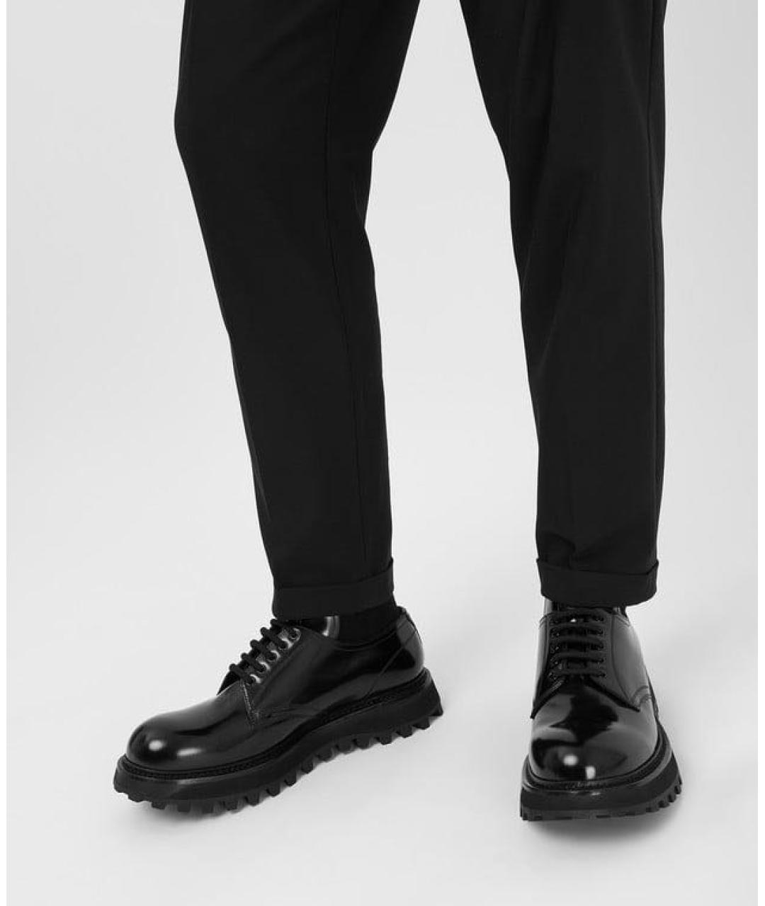 DOLCE&GABBANA Черные кожаные туфли, фото 4