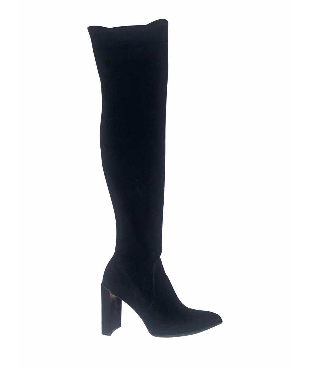 STUART WEITZMAN Черные замшевые ботфорты, фото 1