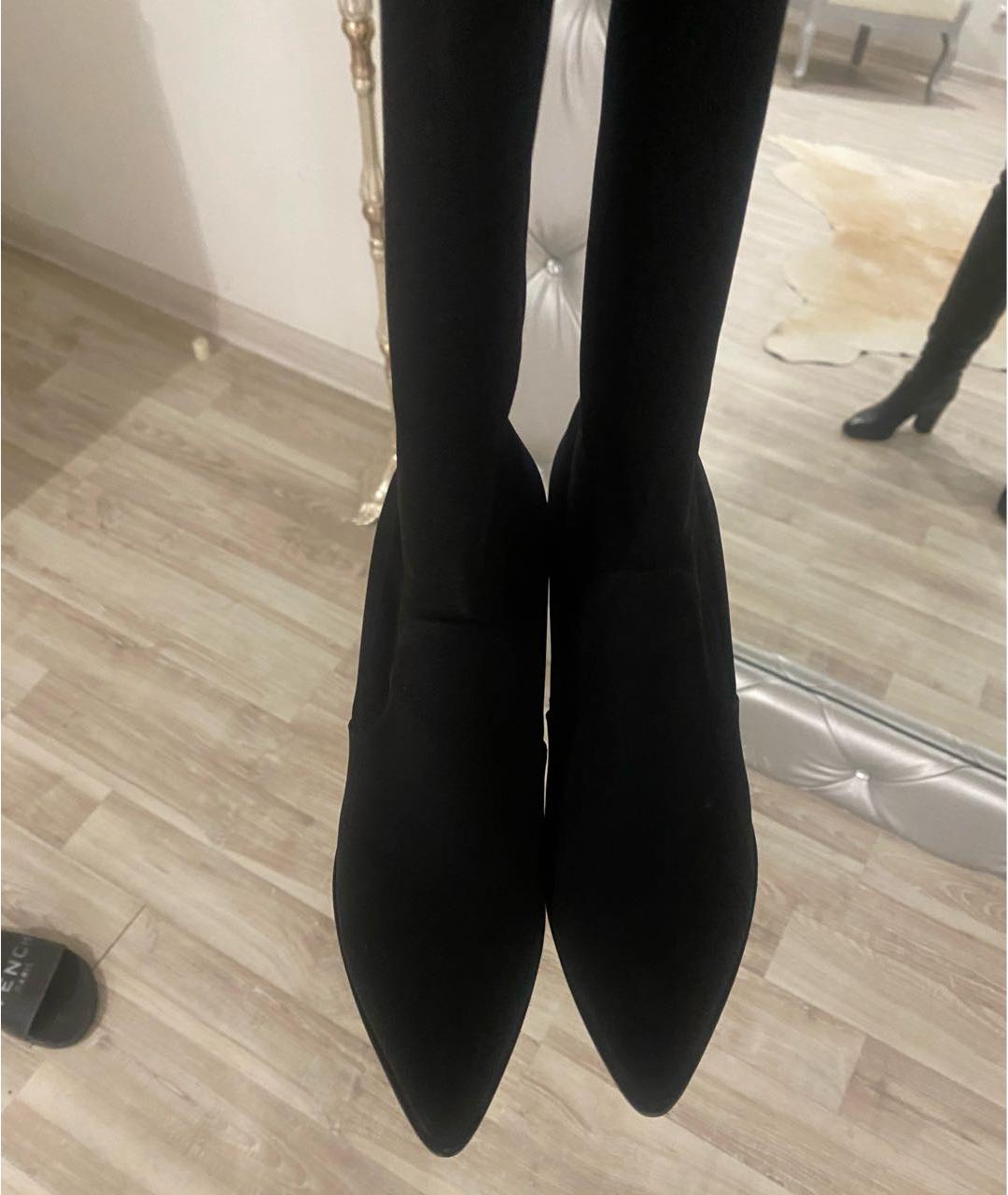 STUART WEITZMAN Черные замшевые ботфорты, фото 2