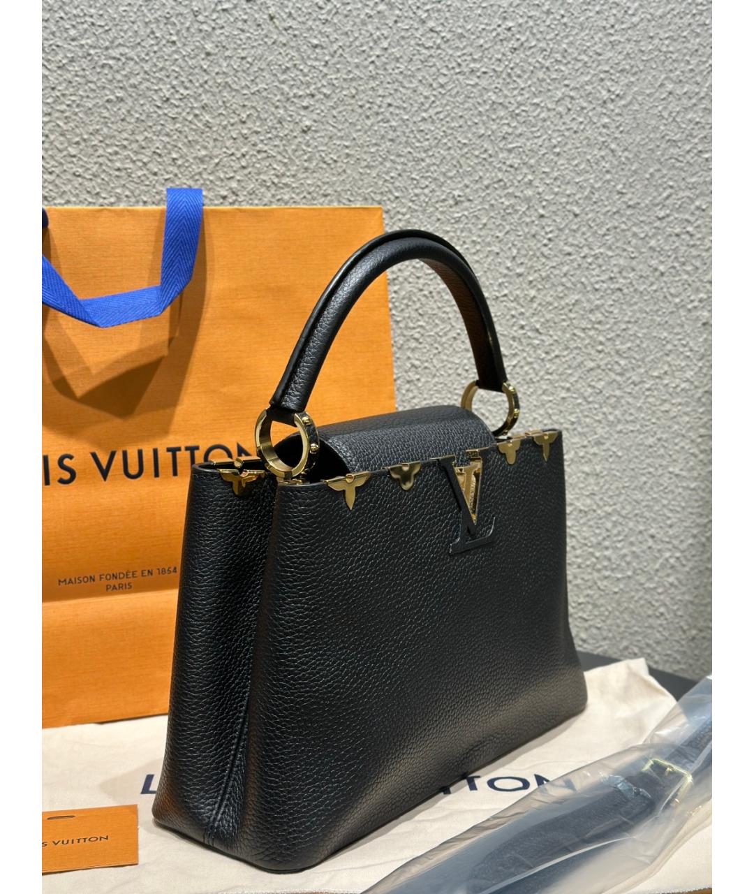 LOUIS VUITTON Черная кожаная сумка через плечо, фото 2