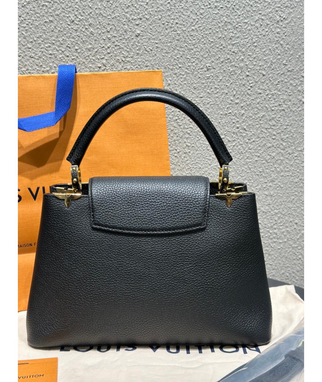 LOUIS VUITTON Черная кожаная сумка через плечо, фото 4