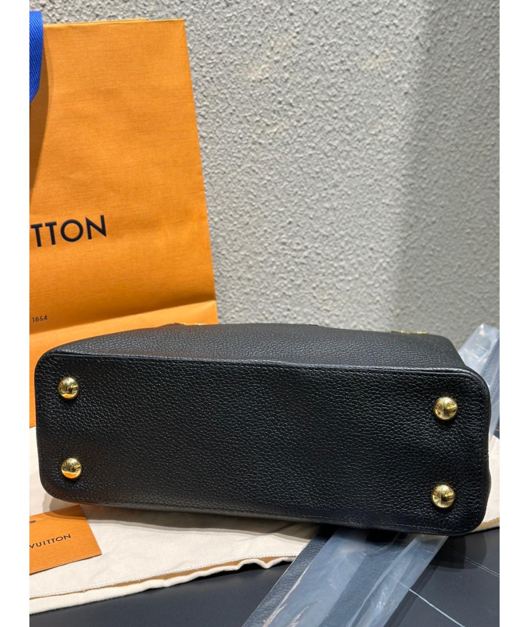 LOUIS VUITTON Черная кожаная сумка через плечо, фото 5