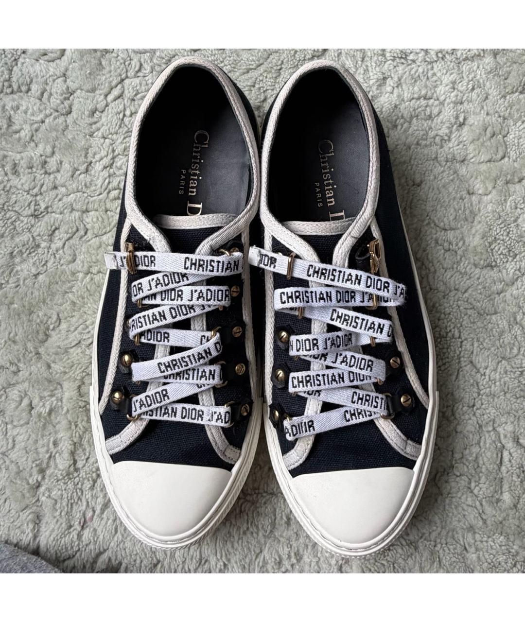 CHRISTIAN DIOR Черные текстильные кеды, фото 6