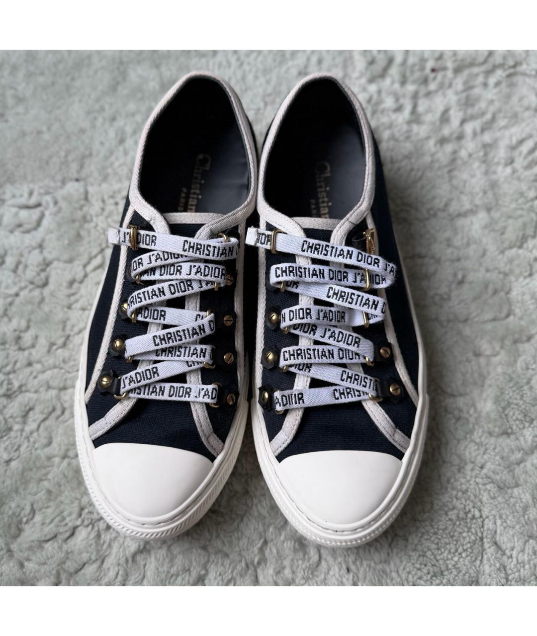 CHRISTIAN DIOR Черные текстильные кеды, фото 2