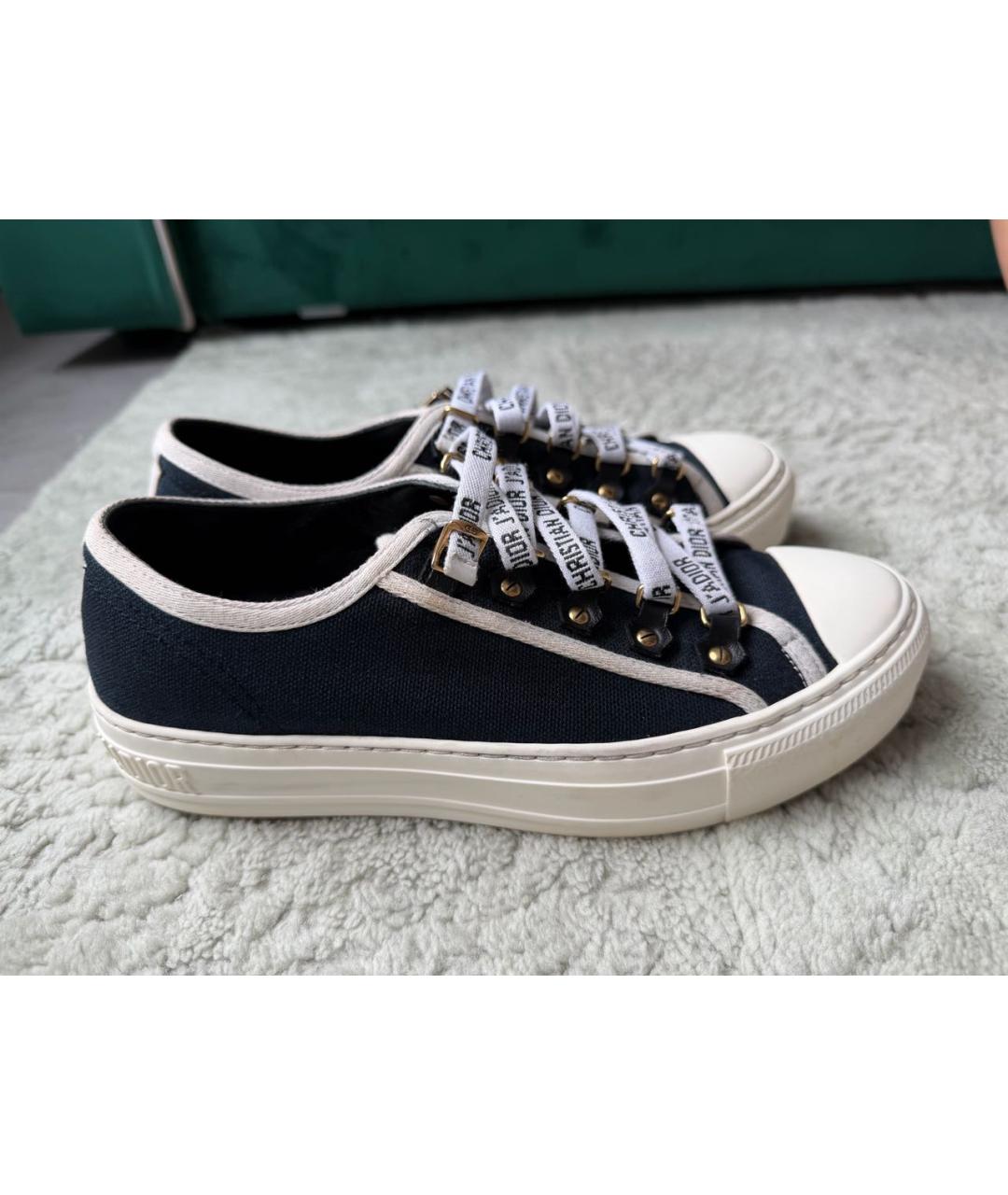 CHRISTIAN DIOR Черные текстильные кеды, фото 7