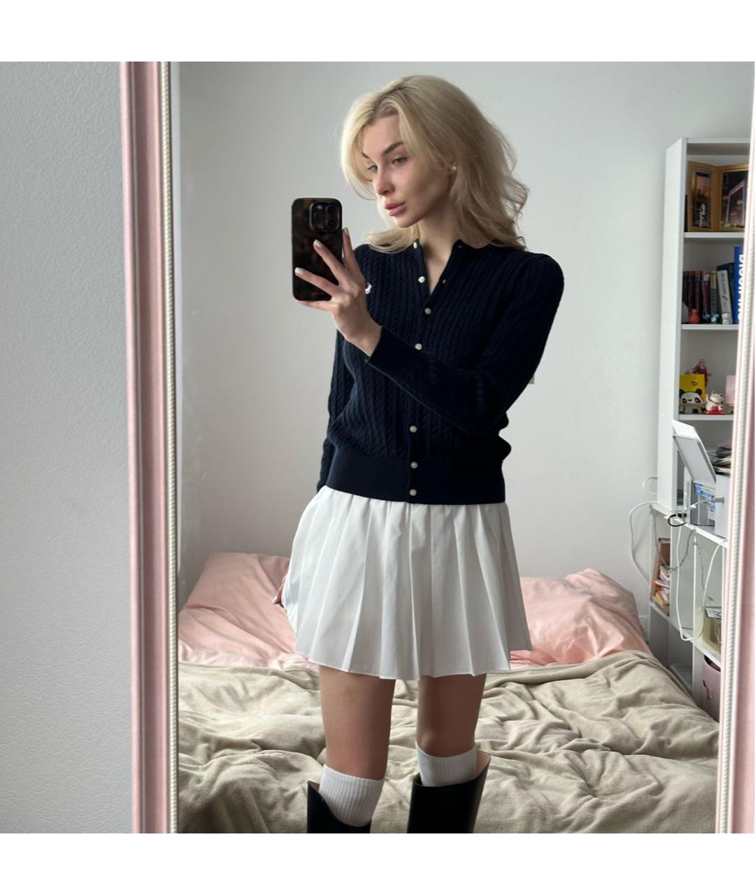 POLO RALPH LAUREN Темно-синий хлопковый кардиган, фото 5