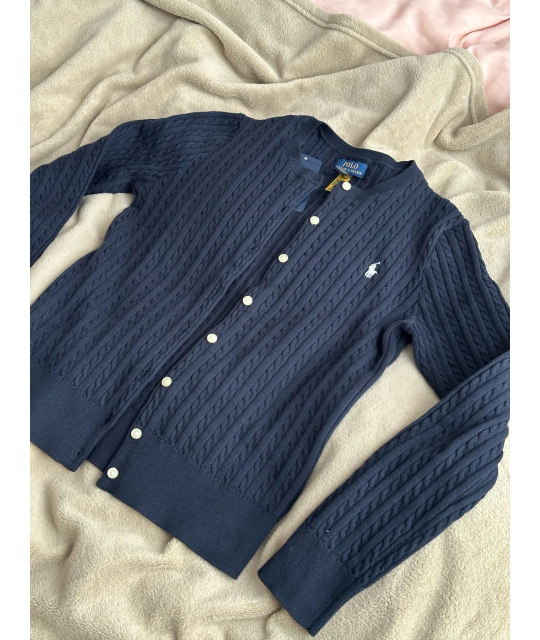 POLO RALPH LAUREN Темно-синий хлопковый кардиган, фото 2