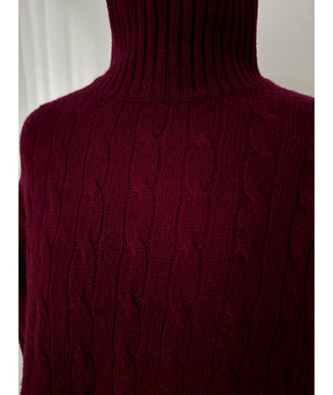 POLO RALPH LAUREN Бордовый шерстяной джемпер / свитер, фото 4