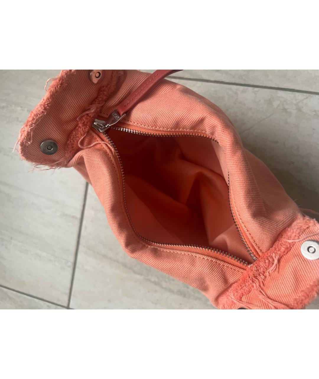 DIESEL Коралловая хлопковая сумка с короткими ручками, фото 6