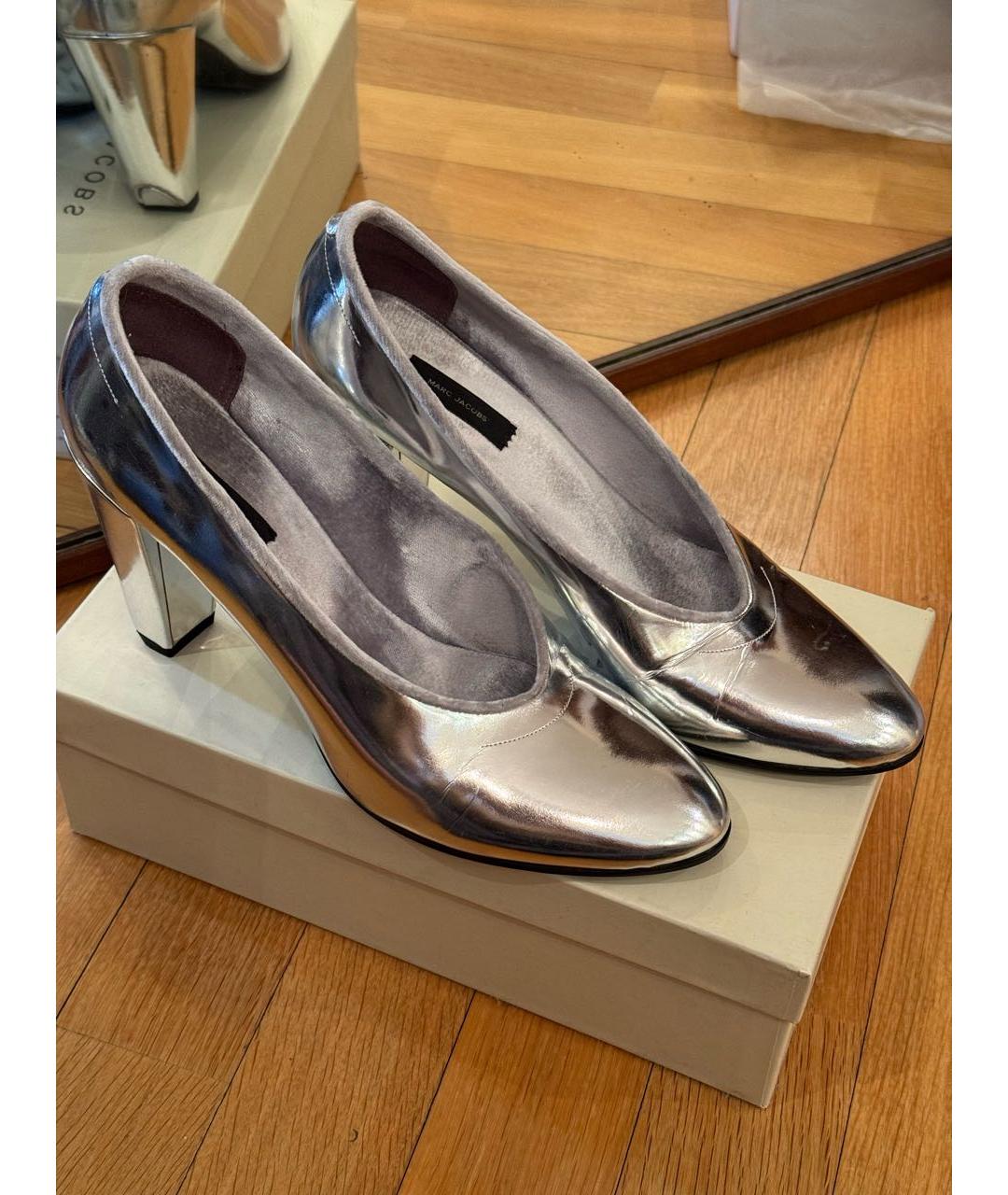 MARC JACOBS Серебряные кожаные туфли, фото 2