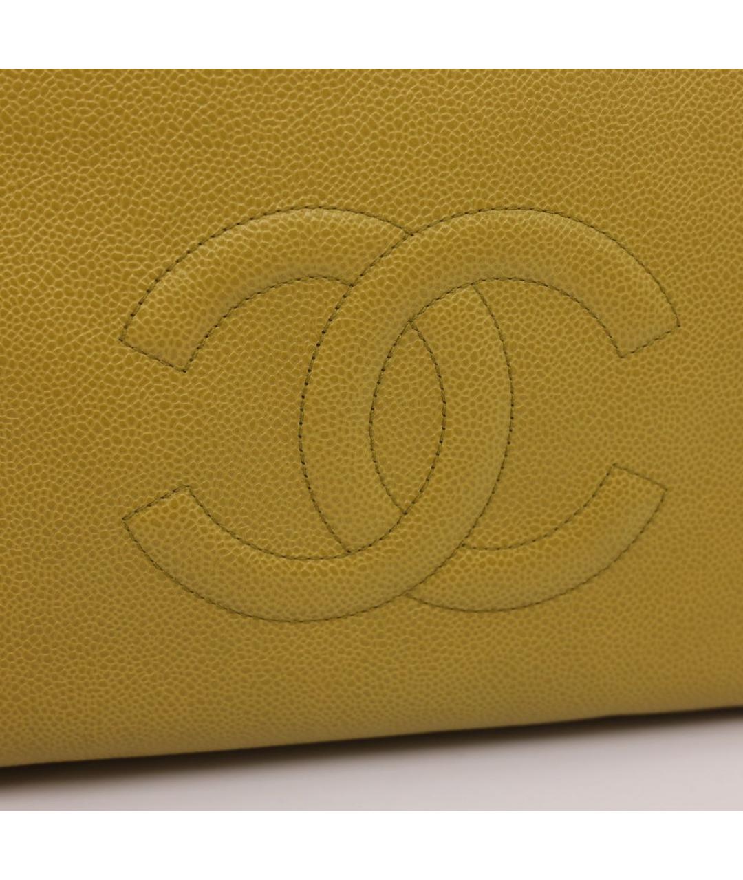 CHANEL Желтая кожаная сумка тоут, фото 7