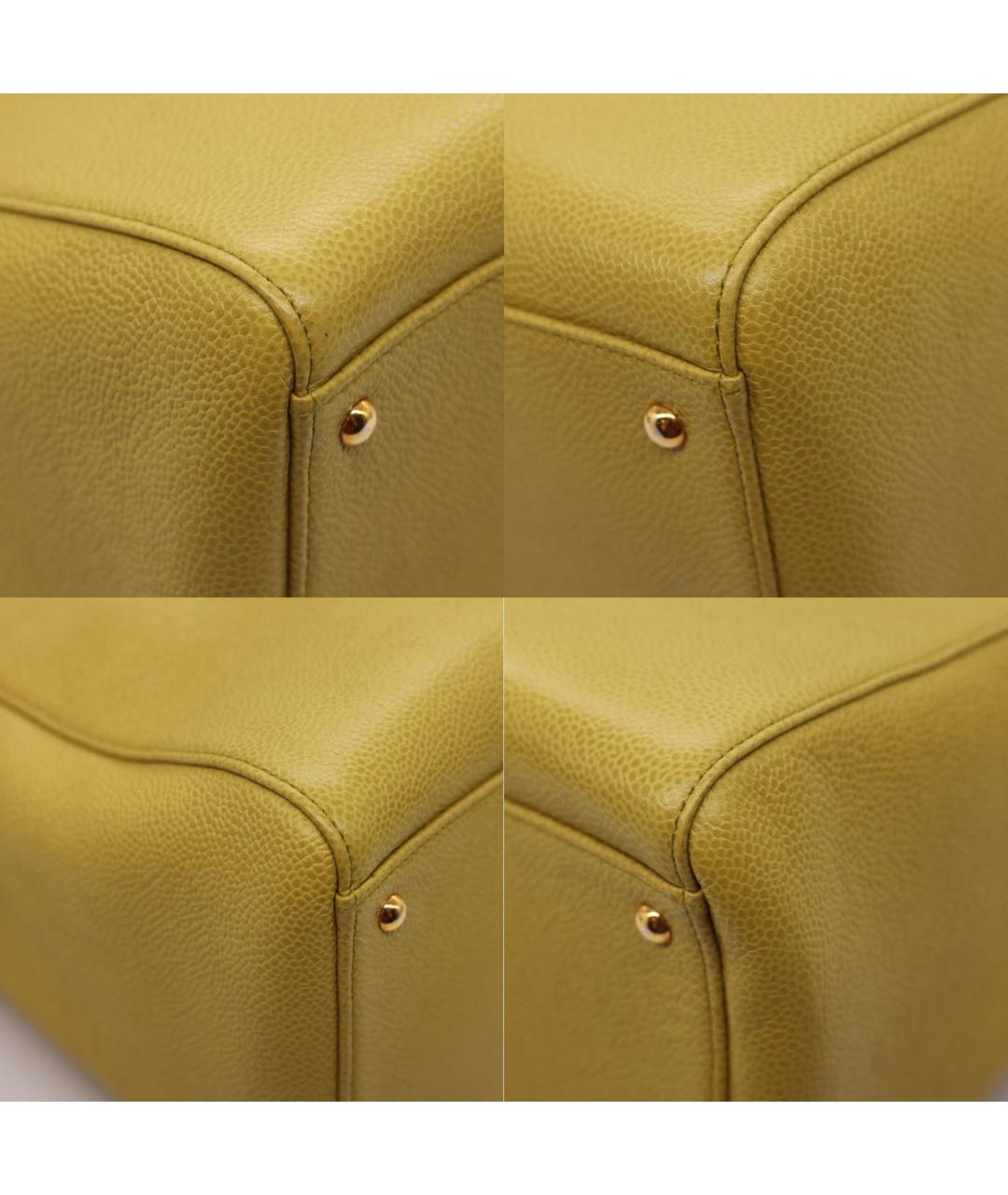 CHANEL Желтая кожаная сумка тоут, фото 5