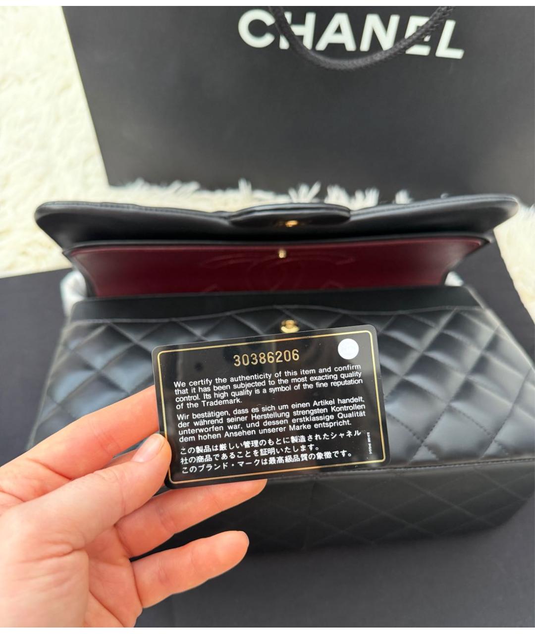 CHANEL Черная кожаная сумка через плечо, фото 2