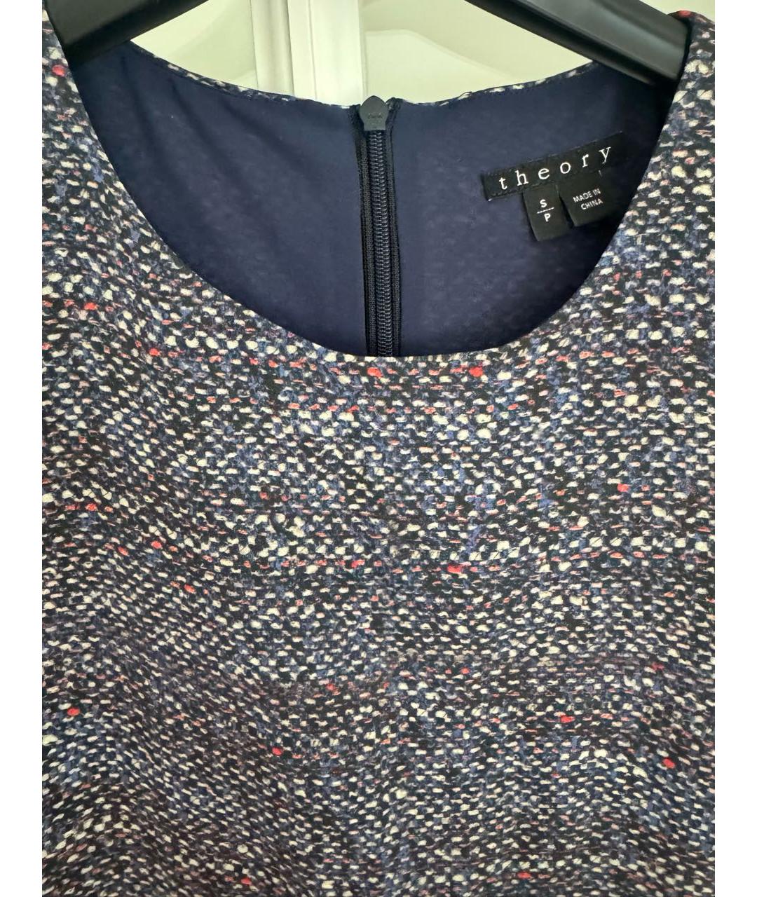 THEORY Темно-синяя шелковая майка, фото 3