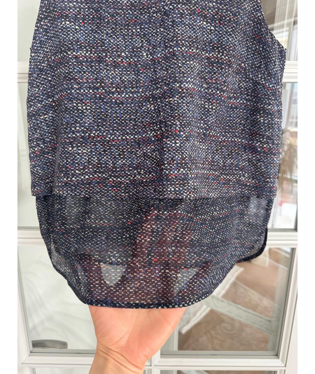 THEORY Темно-синяя шелковая майка, фото 7