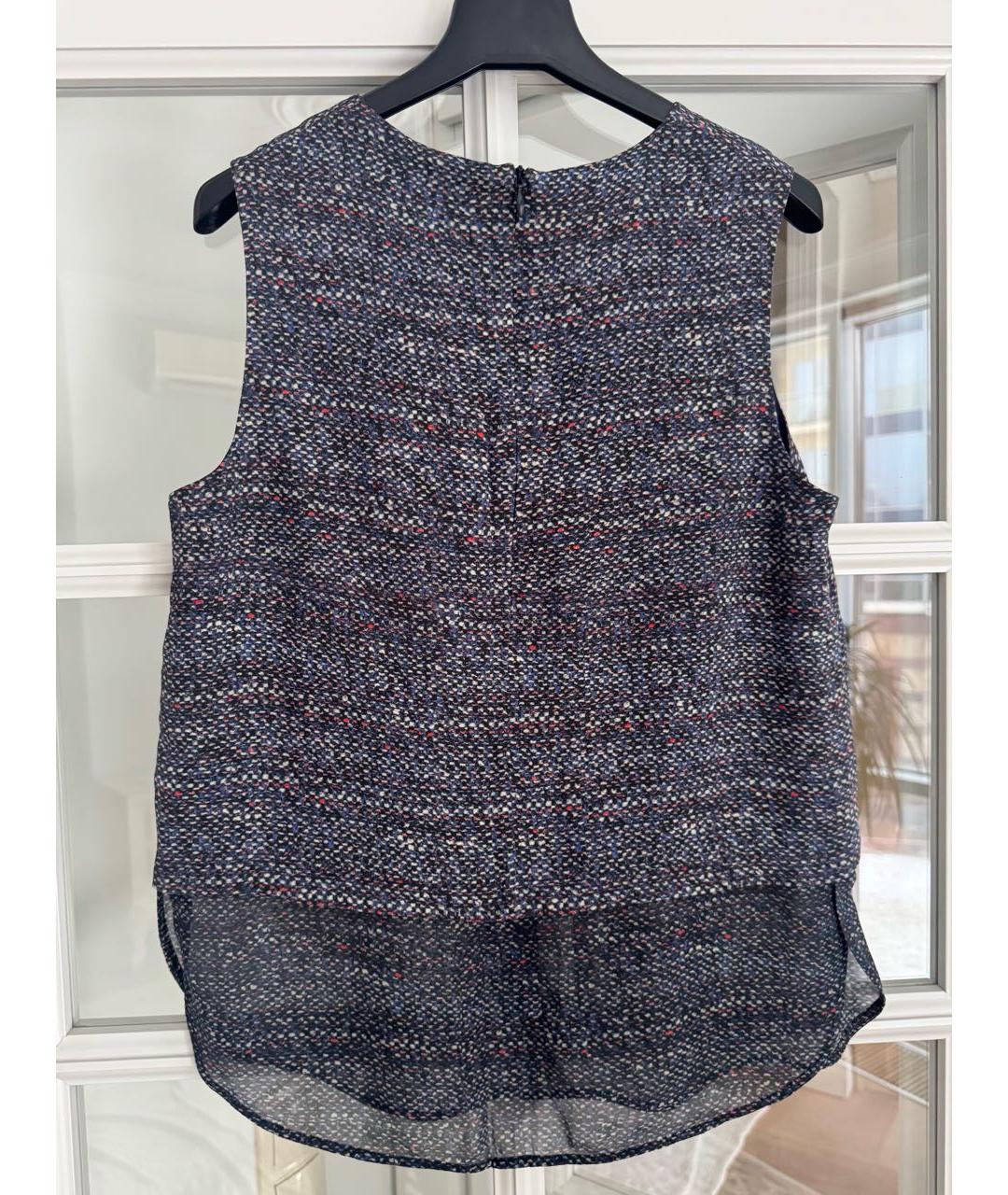 THEORY Темно-синяя шелковая майка, фото 4