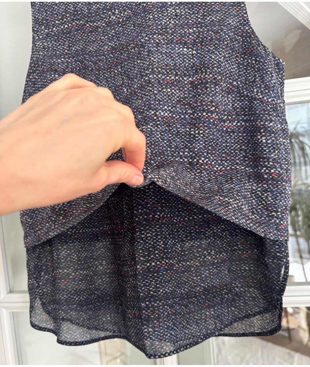 THEORY Темно-синяя шелковая майка, фото 6