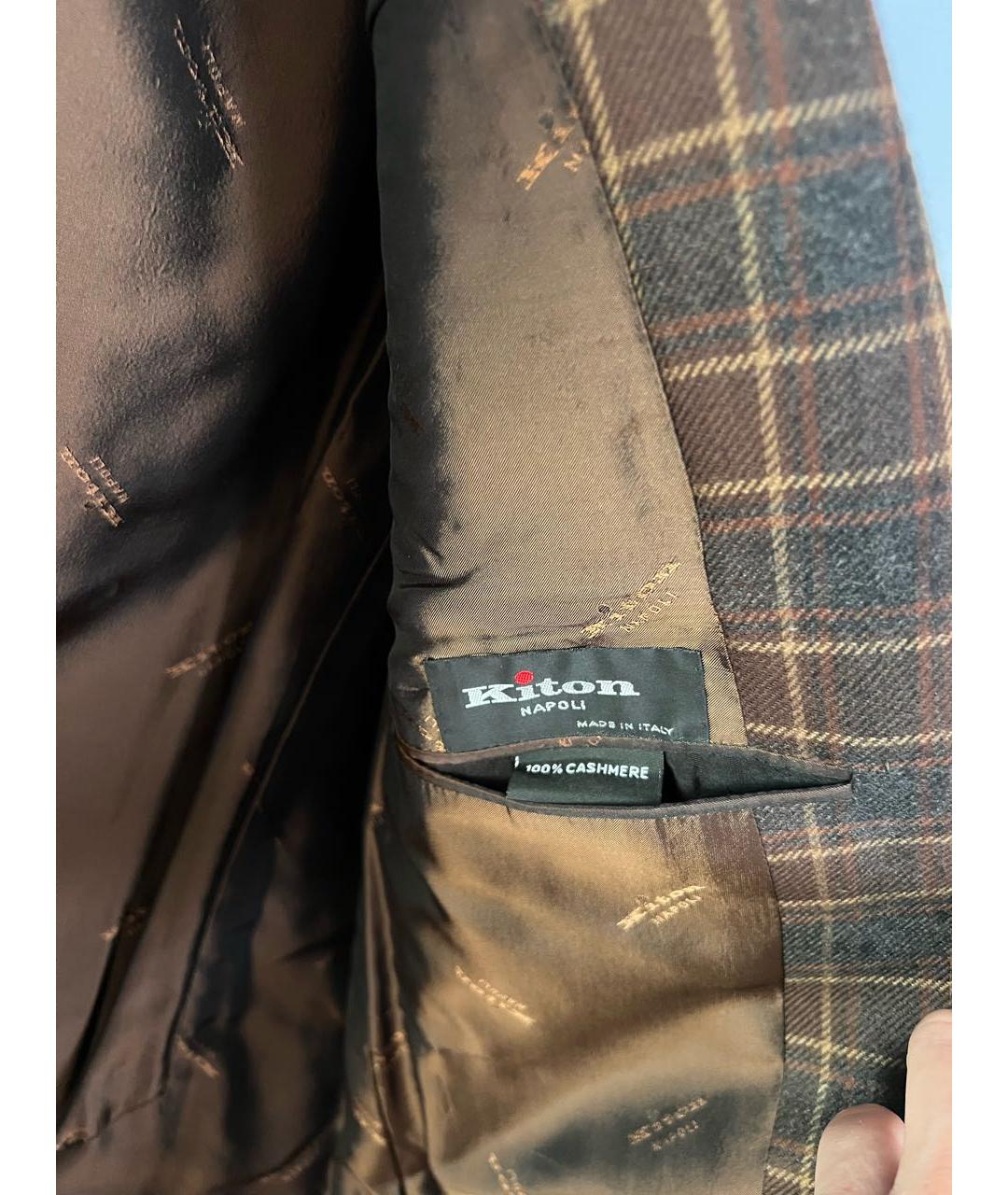 KITON Коричневый кашемировый пиджак, фото 4
