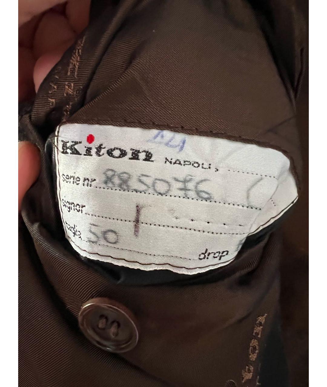 KITON Коричневый кашемировый пиджак, фото 6