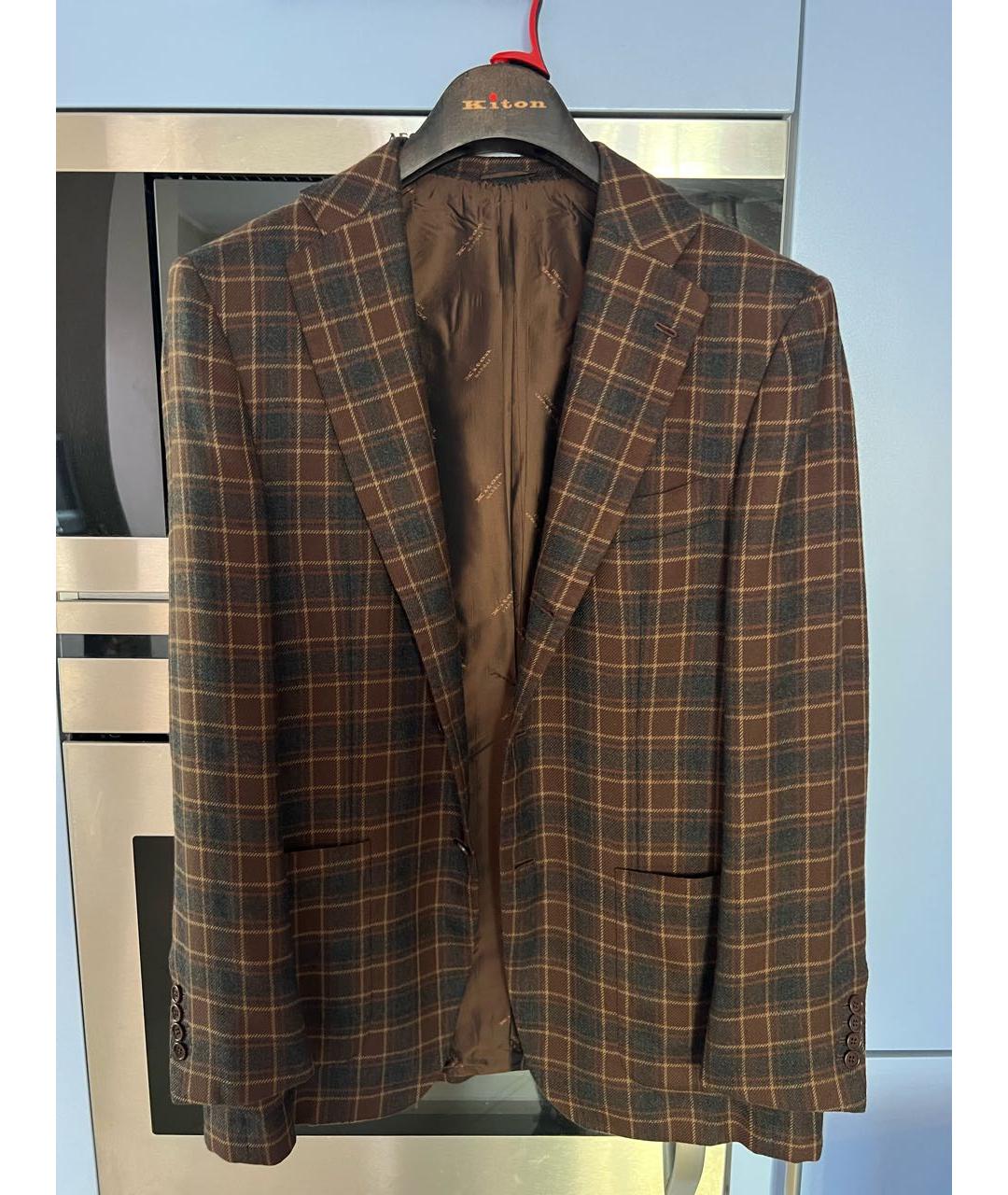 KITON Коричневый кашемировый пиджак, фото 2