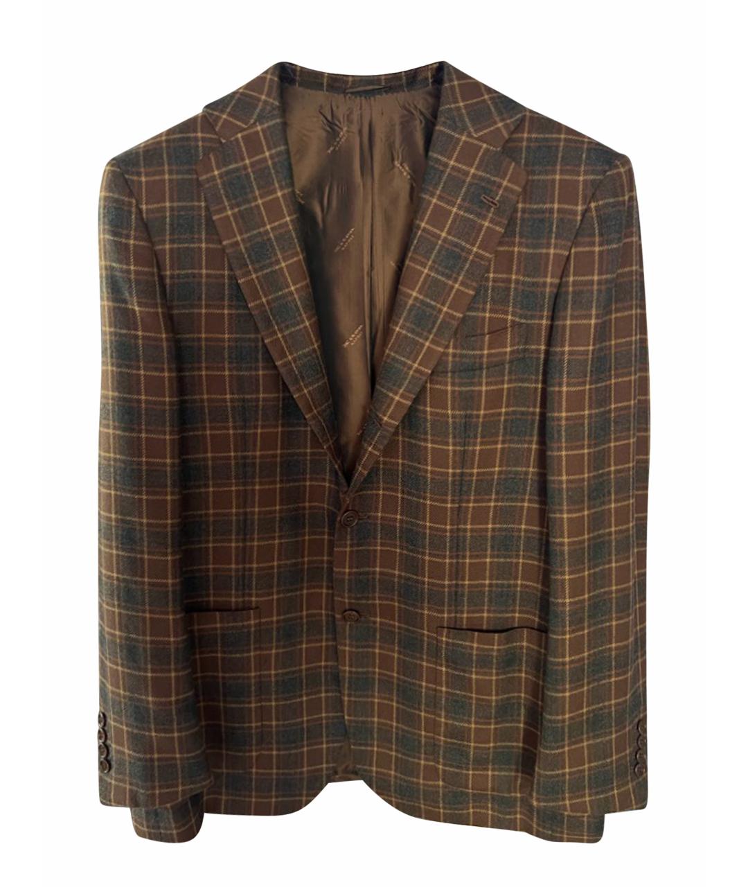 KITON Коричневый кашемировый пиджак, фото 1