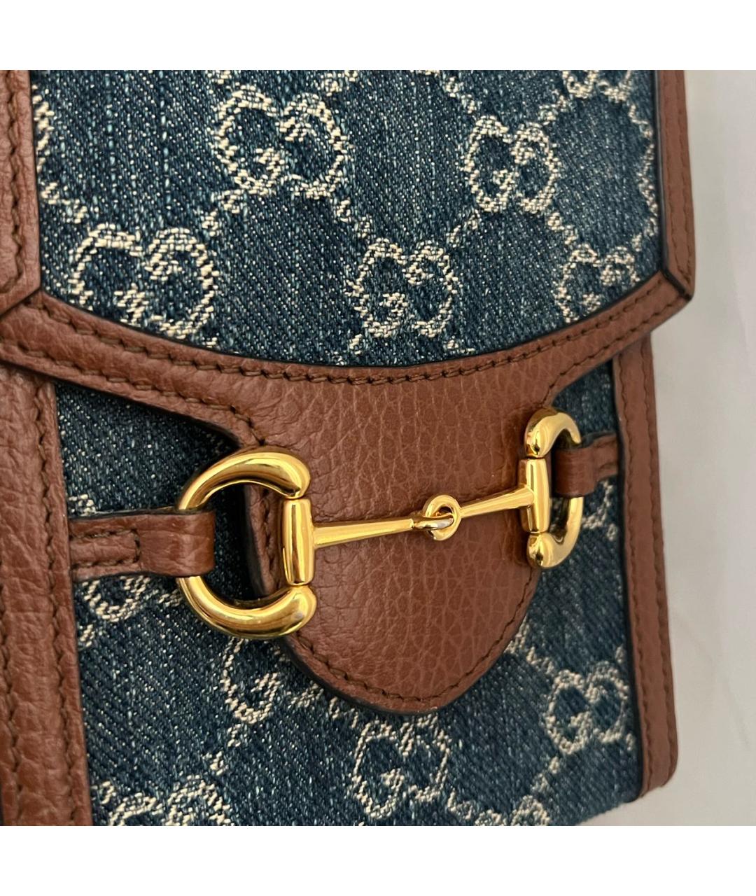 GUCCI Темно-синяя деним сумка через плечо, фото 5