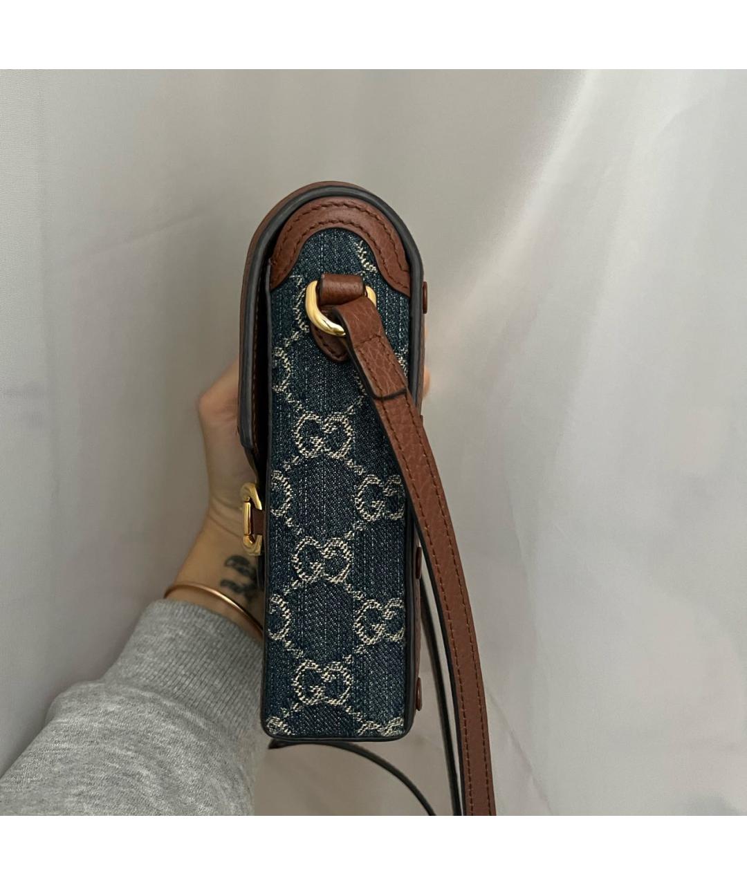 GUCCI Темно-синяя деним сумка через плечо, фото 3