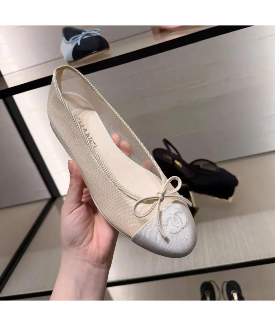 CHANEL Бежевые балетки, фото 4