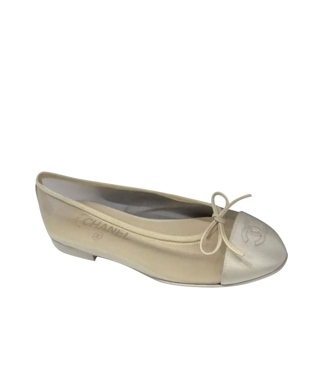 CHANEL Бежевые балетки, фото 1