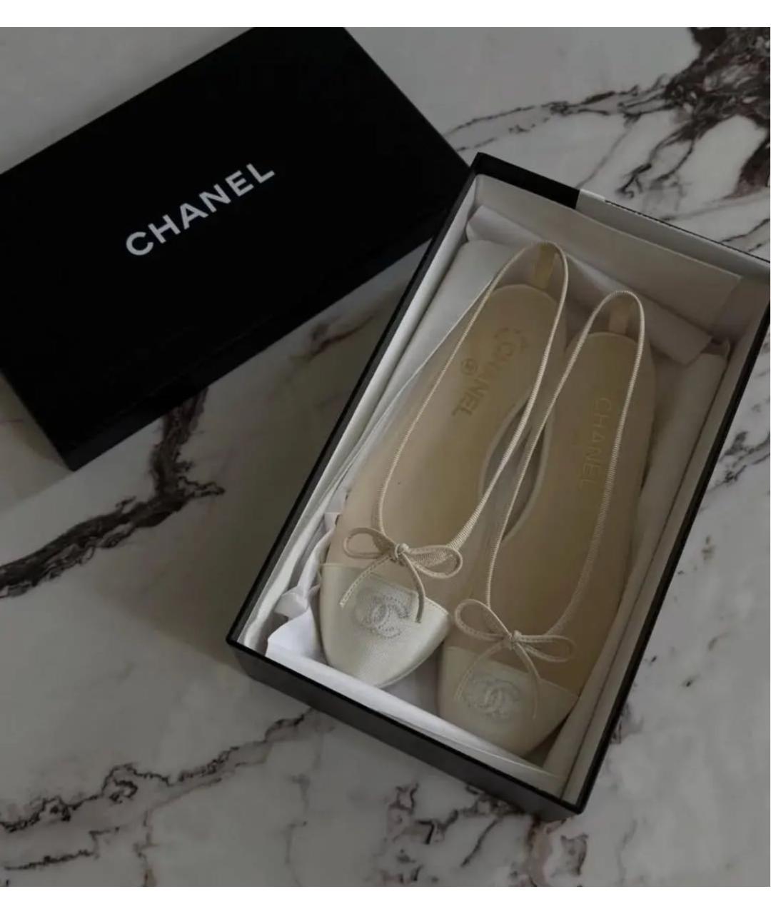 CHANEL Бежевые балетки, фото 2