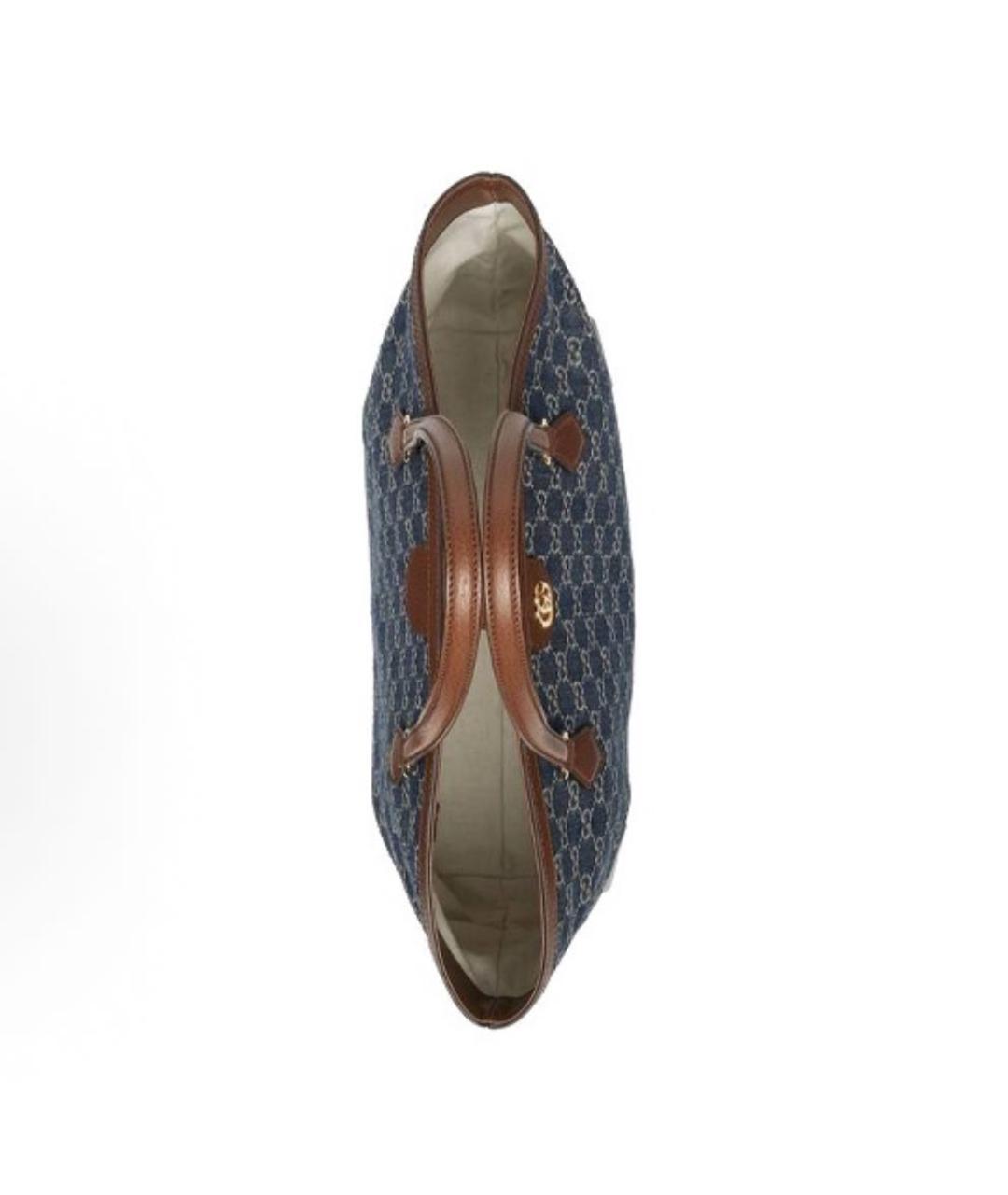 GUCCI Синяя деним сумка тоут, фото 5