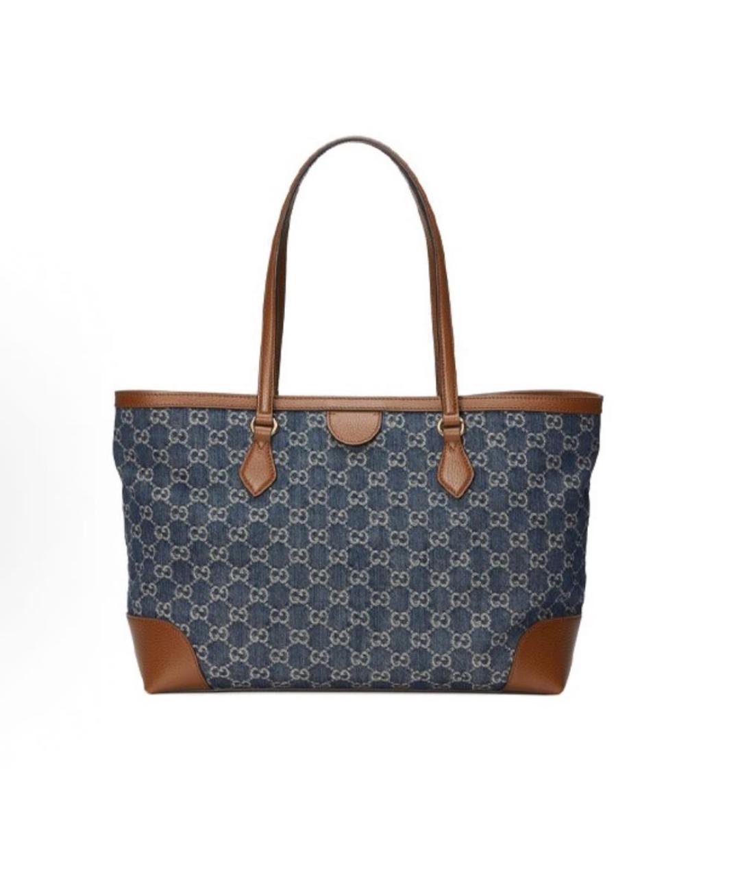 GUCCI Синяя деним сумка тоут, фото 3