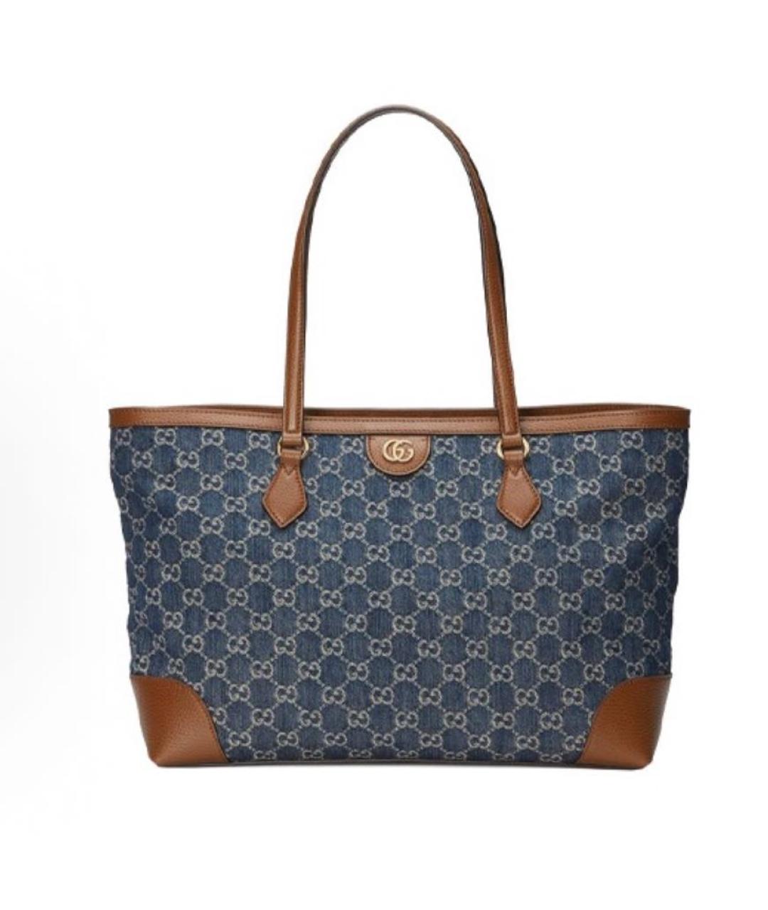 GUCCI Синяя деним сумка тоут, фото 9