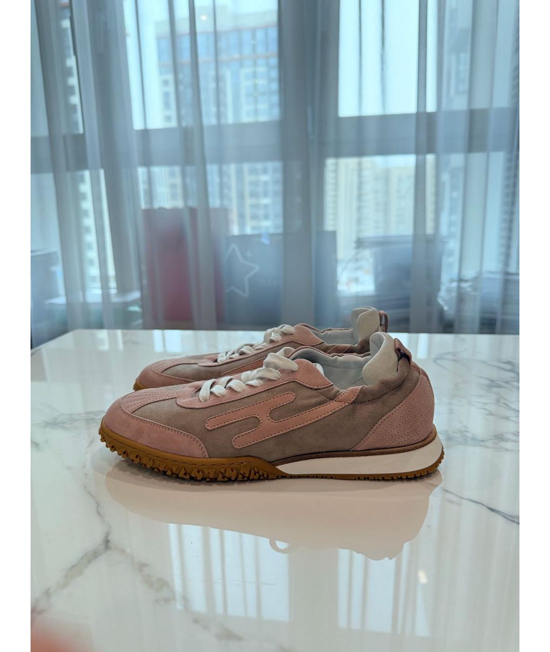 HERMES Розовые замшевые кроссовки, фото 9