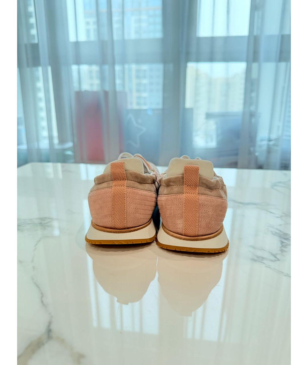 HERMES Розовые замшевые кроссовки, фото 4