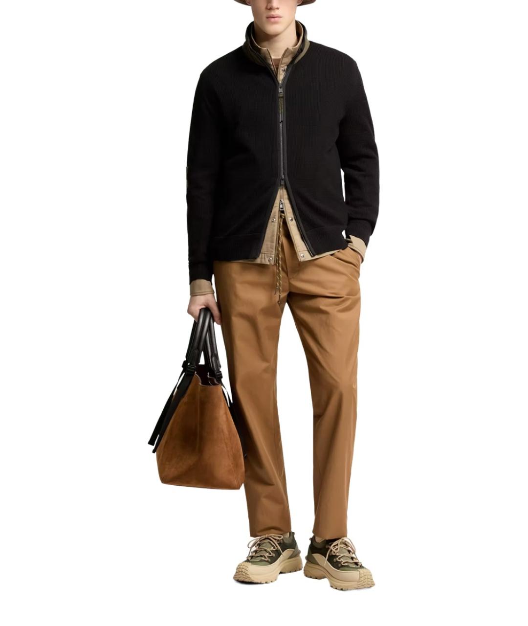 MONCLER Черная полиэстеровая куртка, фото 1