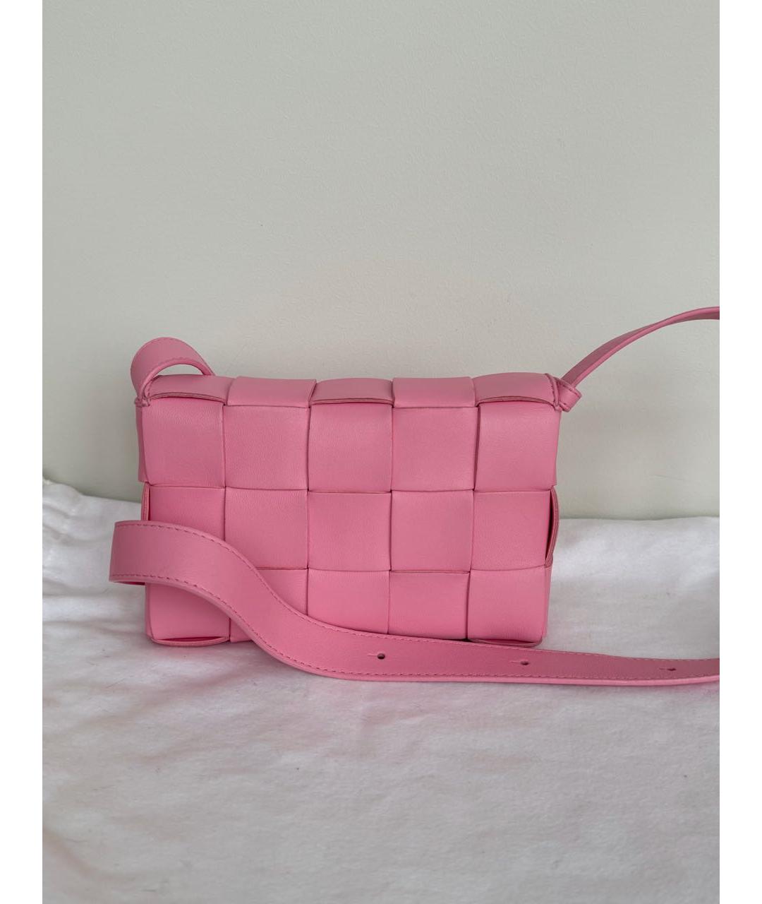 BOTTEGA VENETA Розовая кожаная сумка через плечо, фото 4