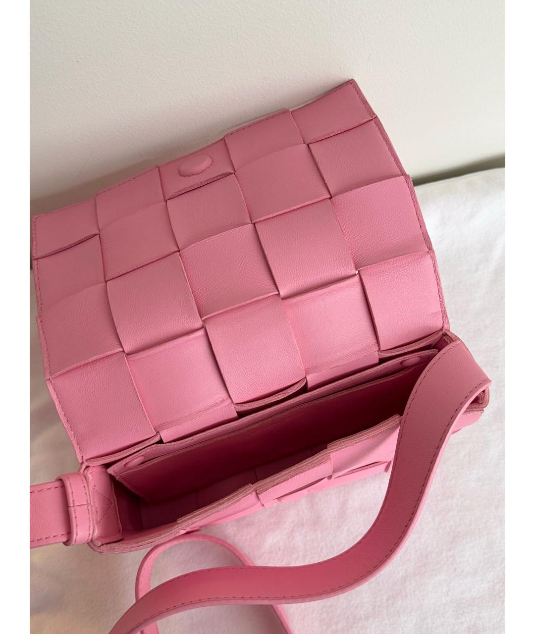 BOTTEGA VENETA Розовая кожаная сумка через плечо, фото 5