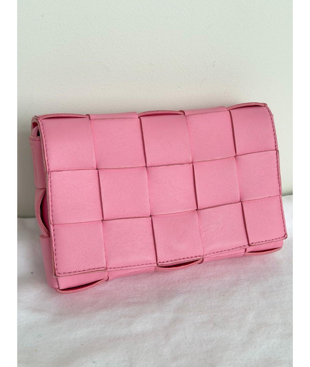 BOTTEGA VENETA Розовая кожаная сумка через плечо, фото 2
