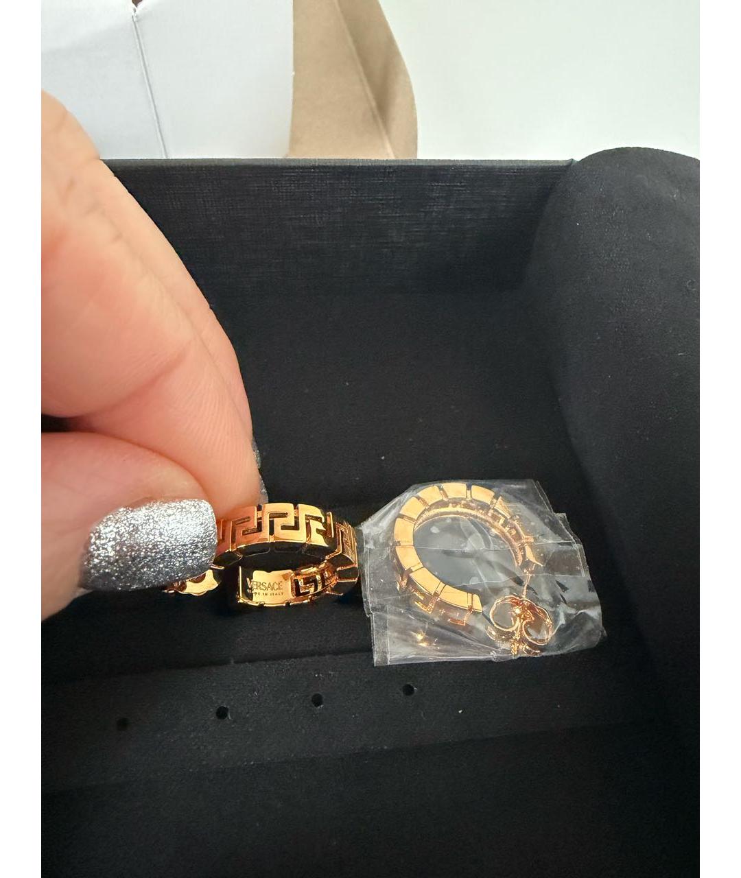 VERSACE Золотые латунные серьги, фото 3