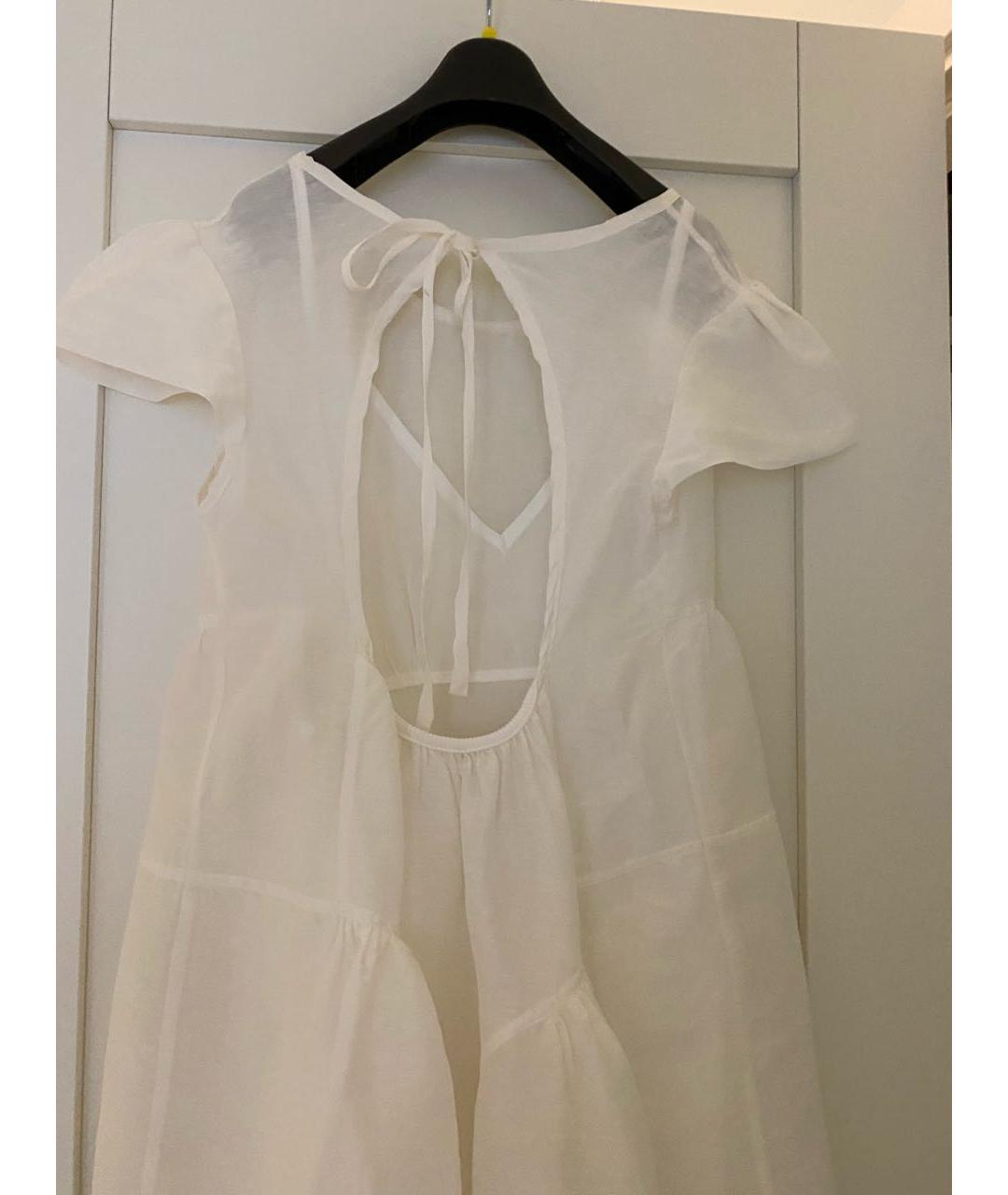MAURIZIO MIRI Белое шелковое платье, фото 4
