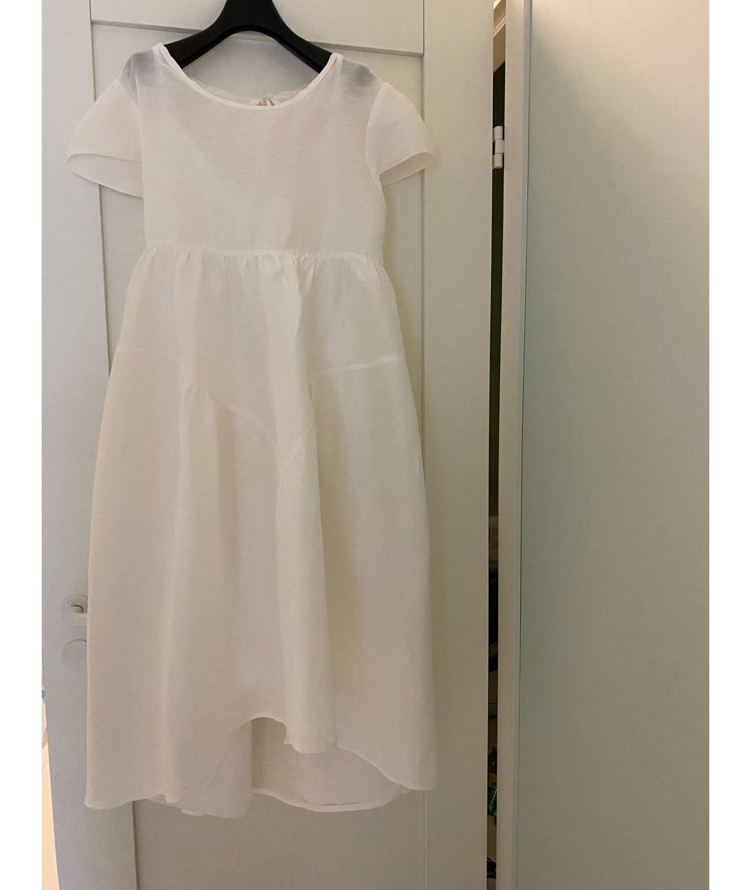 MAURIZIO MIRI Белое шелковое платье, фото 6