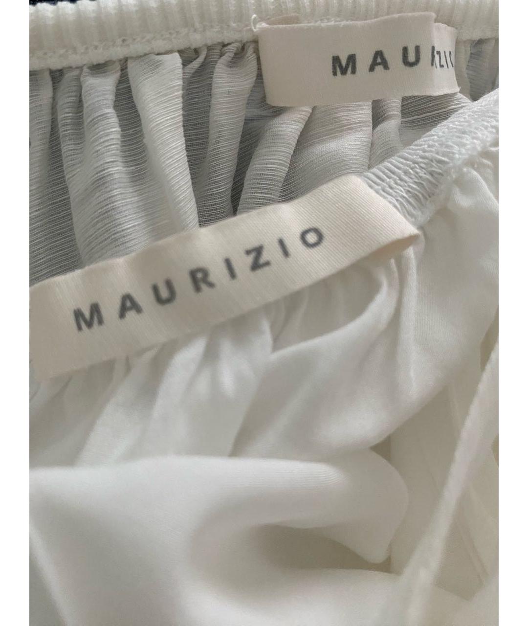 MAURIZIO MIRI Белое шелковое платье, фото 3