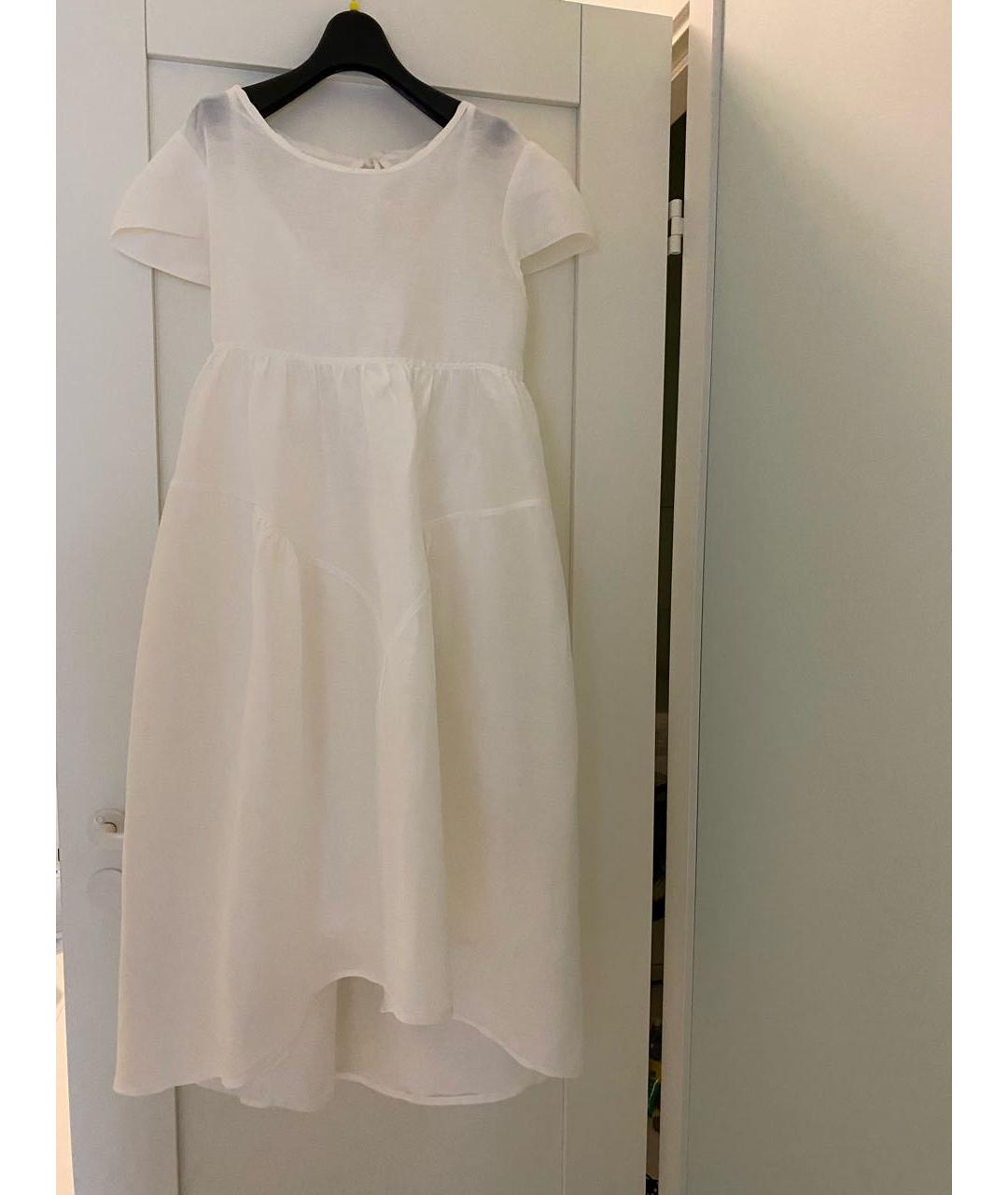 MAURIZIO MIRI Белое шелковое платье, фото 7