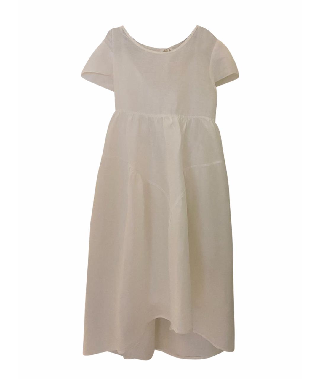 MAURIZIO MIRI Белое шелковое платье, фото 1