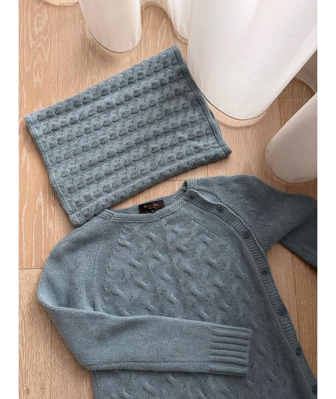 LORO PIANA Голубой кашемировый джемпер / свитер, фото 5